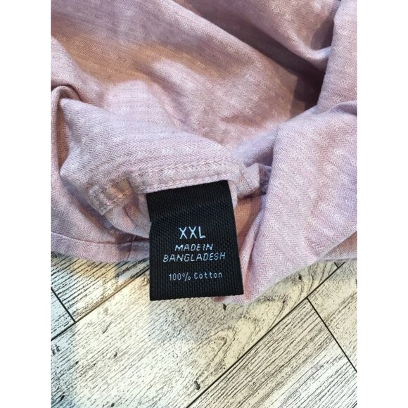Marc Anthony Cotton Slim Fit Shirt‎ Button Front Long Sleeve Pink Mens 2XL - Picture 4 of 10